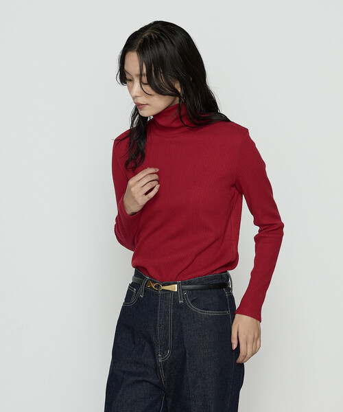 COMME CA（コムサ）の「ラグウォームリブニット タートルネックプルオーバー（Tシャツ/カットソー・レディース・レッド/ブルー系その他/ベージュ/オフホワイト/ブラック・11号/9号）」の21枚目の写真