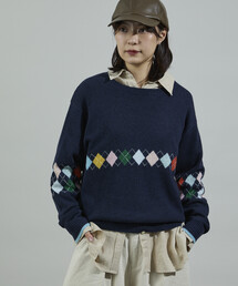 THE TOE /アーガイルニット【新品未使用】 the toe アーガイルニットの通販 by moco｜ラクマ