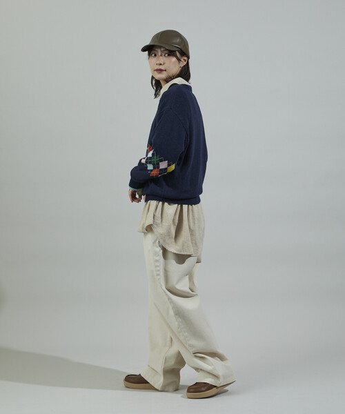 FREAK'S STORE（フリークスストア）の「配色ミニアーガイル ニットプルオーバー（ニット/セーター・レディース・ワイン/チャコール/ネイビー・ﾌﾘ-）」の7枚目の写真