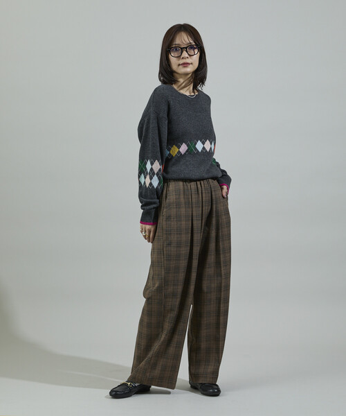 FREAK'S STORE（フリークスストア）の「配色ミニアーガイル ニットプルオーバー（ニット/セーター・レディース・ワイン/チャコール/ネイビー・ﾌﾘ-）」の18枚目の写真