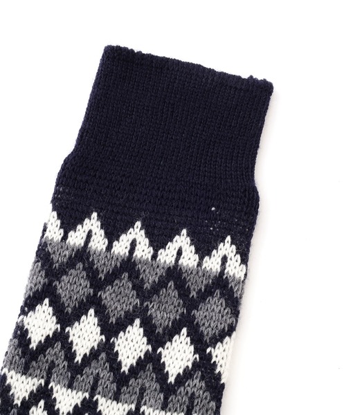 MARGARET HOWELL（マーガレットハウエル）の「WOOL FAIRISLE SOCKS（ソックス/靴下・レディース・ホワイト系その他3/ネイビー・FREE）」の3枚目の写真