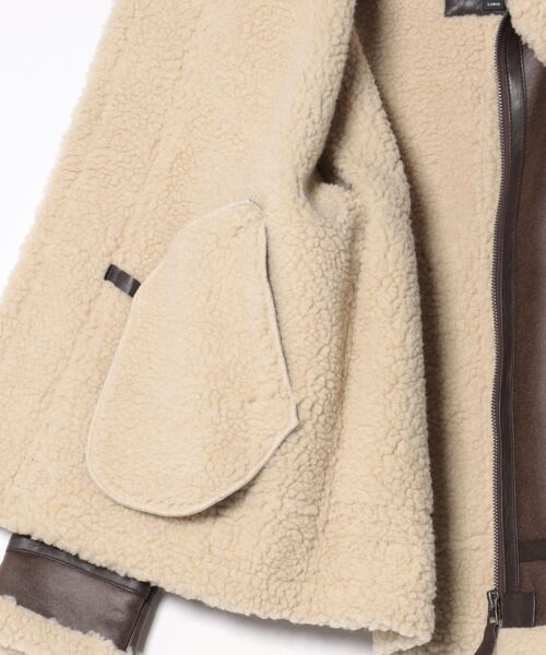 Valley Apparel（バレーアパレル）の「Valley Apparel / B-3 フェイクムートンジャケット / VA5003（ムートンコート・レディース・ブラウン/ブラック・X-LARGE/LARGE）」の5枚目の写真