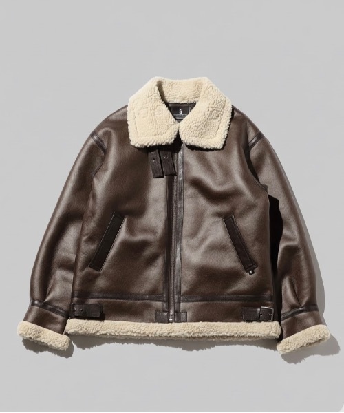Valley Apparel（バレーアパレル）の「Valley Apparel / B-3 フェイクムートンジャケット / VA5003（ムートンコート・レディース・ブラウン/ブラック・X-LARGE/LARGE）」の2枚目の写真