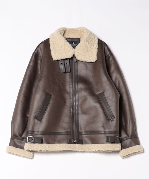 Valley Apparel（バレーアパレル）の「Valley Apparel / B-3 フェイクムートンジャケット / VA5003（ムートンコート・レディース・ブラウン/ブラック・X-LARGE/LARGE）」の8枚目の写真