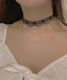 IRADOWL（アイラドール）の「レース×ミニパールチョーカーネックレス（チョーカー）」