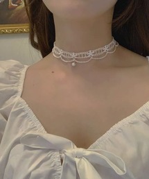 IRADOWL（アイラドール）の「レース×ミニパールチョーカーネックレス（チョーカー）」