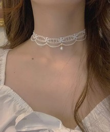 IRADOWL（アイラドール）の「レース×ミニパールチョーカーネックレス（チョーカー）」