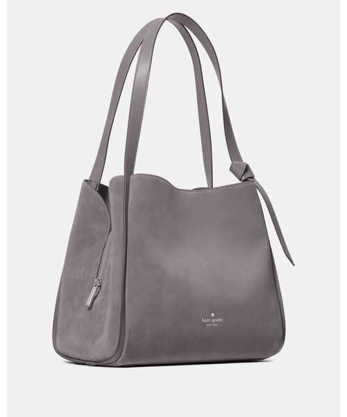 kate spade new york（ケイトスペード ニューヨーク）の「ノット スエード ラージ キャリーオール（ショルダーバッグ・レディース・グレー・ONESIZE）」の3枚目の写真