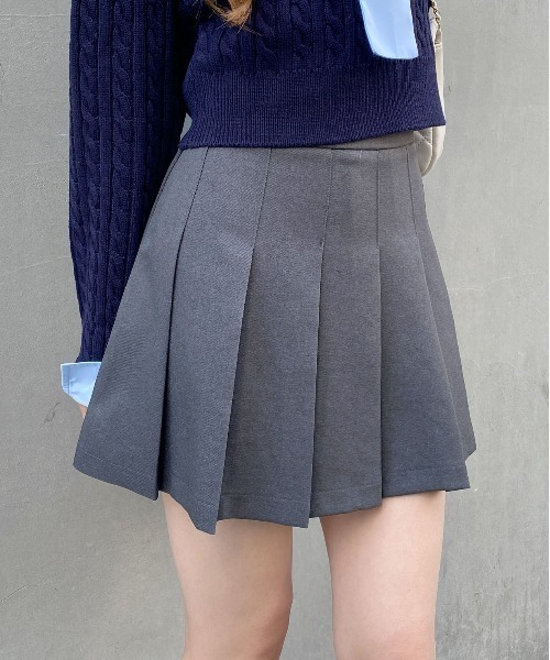 INGNI（イング）の「プリーツミニスカパン（スカート・レディース・ブラック/グレー・FREE）」の4枚目の写真
