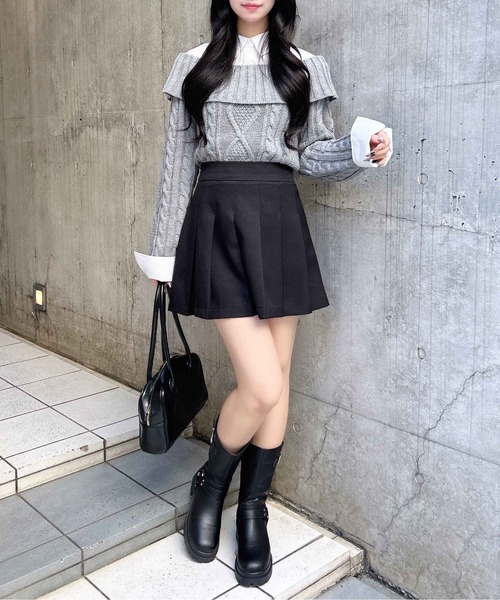 INGNI（イング）の「プリーツミニスカパン（スカート・レディース・ブラック/グレー・FREE）」の16枚目の写真