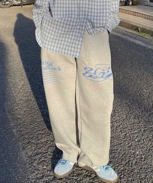 BGL(ビージーエル)の「PRINT SWEAT PANTS(スウェットパンツ・レディース・ブラック/グレー・XL/L/M/S)」の1枚目の写真