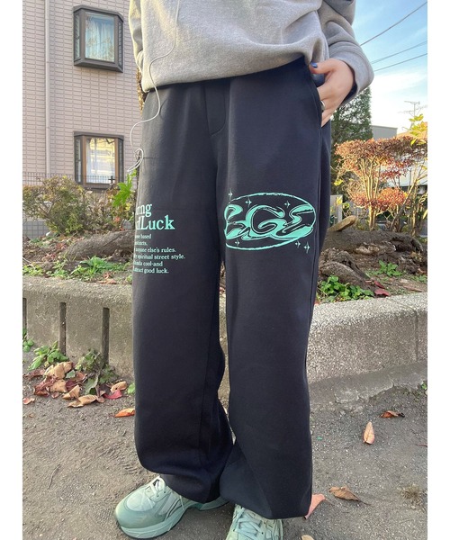 BGL(ビージーエル)の「PRINT SWEAT PANTS(スウェットパンツ・レディース・ブラック/グレー・XL/L/M/S)」の2枚目の写真