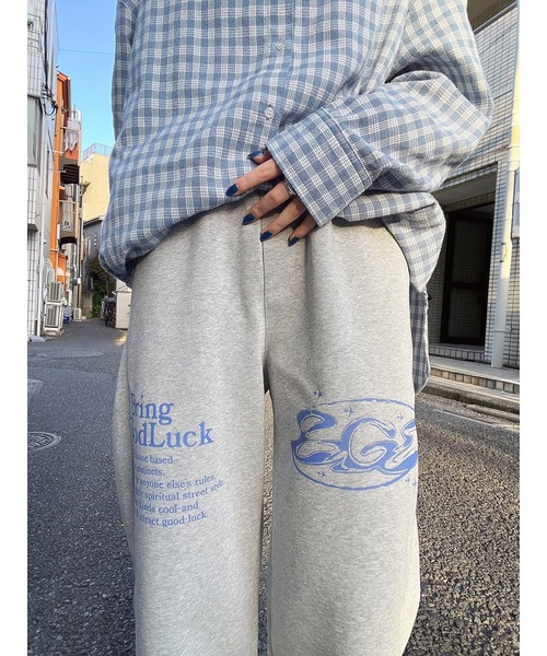BGL(ビージーエル)の「PRINT SWEAT PANTS(スウェットパンツ・レディース・ブラック/グレー・XL/L/M/S)」の5枚目の写真