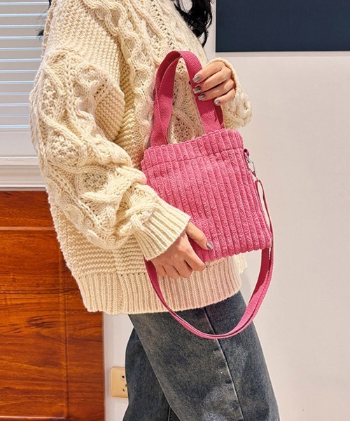 Miniministore(ミニミニストア)の「コーデュロイショルダーバッグ ミニバッグ(ショルダーバッグ・レディース・アイボリー/マジェンタ/ホワイト/ベージュ/ブラック・FREE)」の22枚目の写真