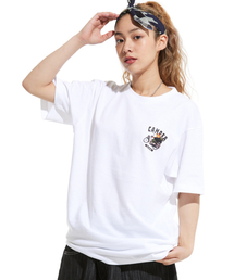 LABモトキャンプ スモールロゴ 半袖Tシャツ ホワイト ブラック