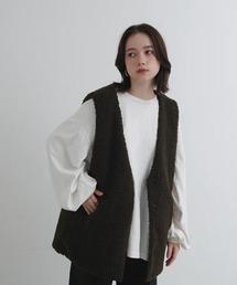 merrylatte | オーバーデザインボアベスト(ベスト)