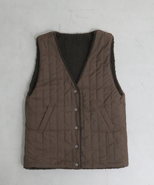 merrylatte（メリーラテ）の「オーバーデザインボアベスト（ベスト・レディース・ベージュ/ブラウン・FREE）」の12枚目の写真