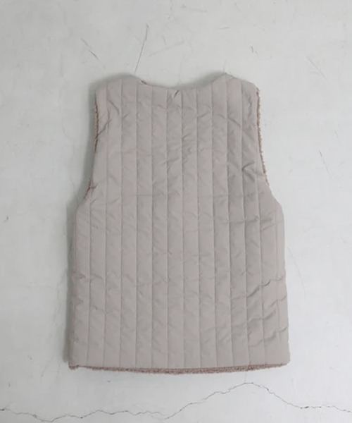 merrylatte（メリーラテ）の「オーバーデザインボアベスト（ベスト・レディース・ベージュ/ブラウン・FREE）」の17枚目の写真