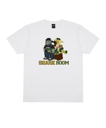 シャークブーム グレー カモ 半袖Tシャツ ホワイト グリーン