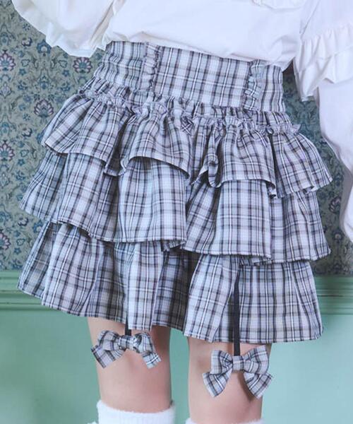 Whinny(ホワイニー)の「Whinny/ましゅまろリボン軍団(スカート・レディース・グレー系その他2/ブルー系その他2/ブラック・FREE)」の1枚目の写真