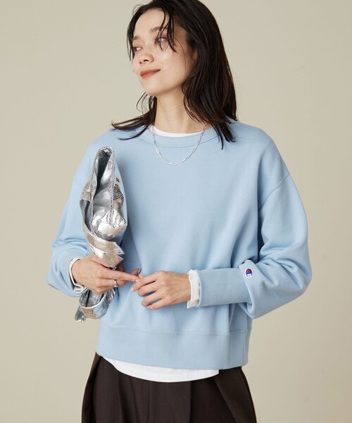 スウェットプルオーバー 別注】＜Champion＞ロングスリーブ スウェット プルオーバー