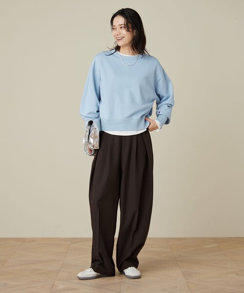 Champion(チャンピオン)の「【別注】<Champion>ロングスリーブ スウェット プルオーバー(スウェット・レディース・ナチュラル/ブラック/ライトブルー・FREE)」の9枚目の写真