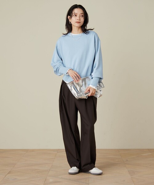 Champion(チャンピオン)の「【別注】<Champion>ロングスリーブ スウェット プルオーバー(スウェット・レディース・ナチュラル/ブラック/ライトブルー・FREE)」の10枚目の写真