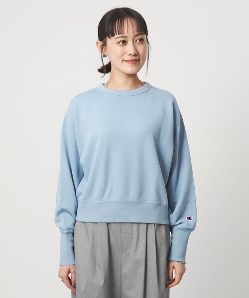スウェットプルオーバー 別注】＜Champion＞ロングスリーブ スウェット プルオーバー