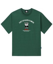 DON’T HIT ME WITH FLOWERS GRAPHIC Tシャツ - グリーン