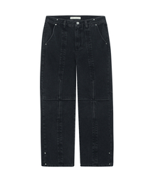 UNGIMMICK（アンジミック）の「FLOWER WORK DENIM PANTS (BLACK)（デニムパンツ・メンズ）」