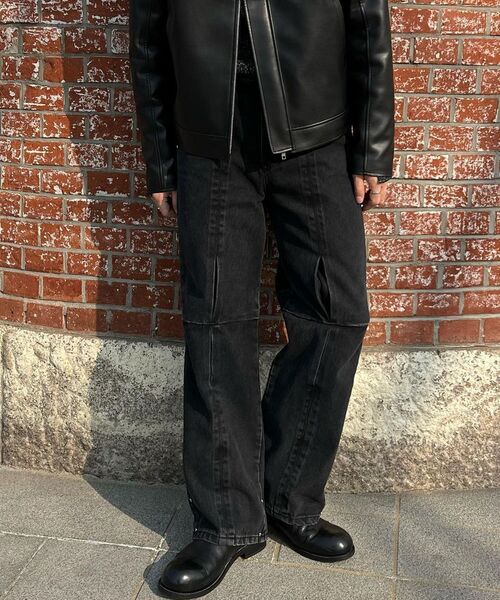 UNGIMMICK(アンジミック)の「FLOWER WORK DENIM PANTS (BLACK)(デニムパンツ・メンズ・その他・SMALL/MEDIUM)」の4枚目の写真