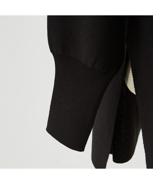 DESIGNWORKS（デザインワークス）の「ハーフミラノVネックプルオーバー（ニット/セーター・レディース・ブラック・フリー）」の2枚目の写真