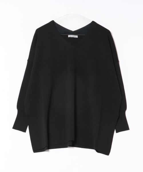 DESIGNWORKS（デザインワークス）の「ハーフミラノVネックプルオーバー（ニット/セーター・レディース・ブラック・フリー）」の5枚目の写真