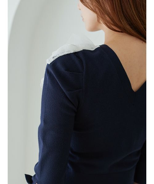 SNIDEL(スナイデル)の「チュールフリルニットプルオーバー(ニット/セーター・レディース・アイボリー/ライトピンク/ネイビー・F)」の10枚目の写真