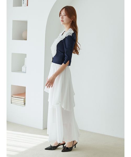 SNIDEL(スナイデル)の「チュールフリルニットプルオーバー(ニット/セーター・レディース・アイボリー/ライトピンク/ネイビー・F)」の12枚目の写真