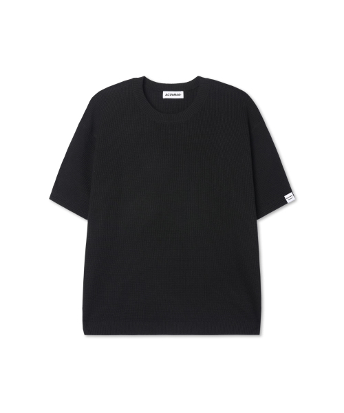 Рибёр‑блэйв лавкоф Half‑sleeve Knit T‑футболка — чёрная