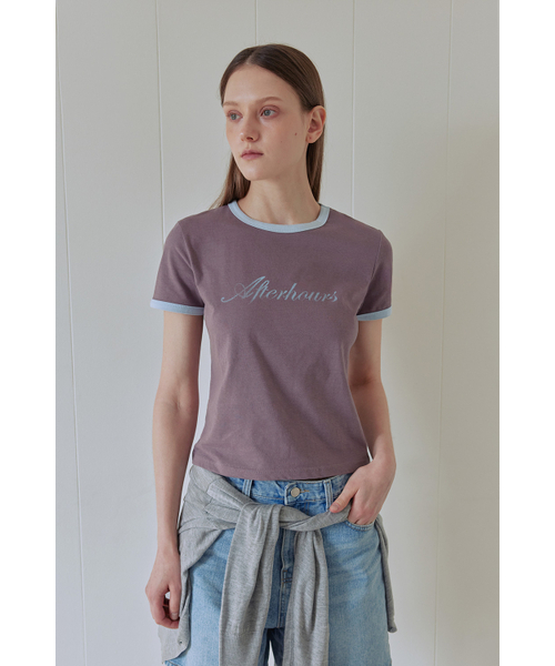 AFTERHOURS（アフターアワーズ）の「LOGO RINGER TEE (PLUM)（Tシャツ/カットソー・レディース・その他・FREE）」の2枚目の写真