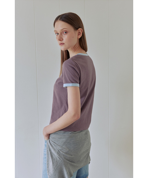 AFTERHOURS（アフターアワーズ）の「LOGO RINGER TEE (PLUM)（Tシャツ/カットソー・レディース・その他・FREE）」の3枚目の写真