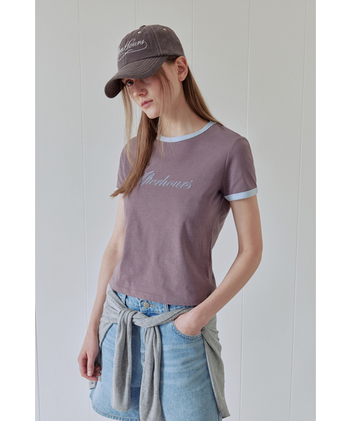 AFTERHOURS（アフターアワーズ）の「LOGO RINGER TEE (PLUM)（Tシャツ/カットソー・レディース・その他・FREE）」の4枚目の写真