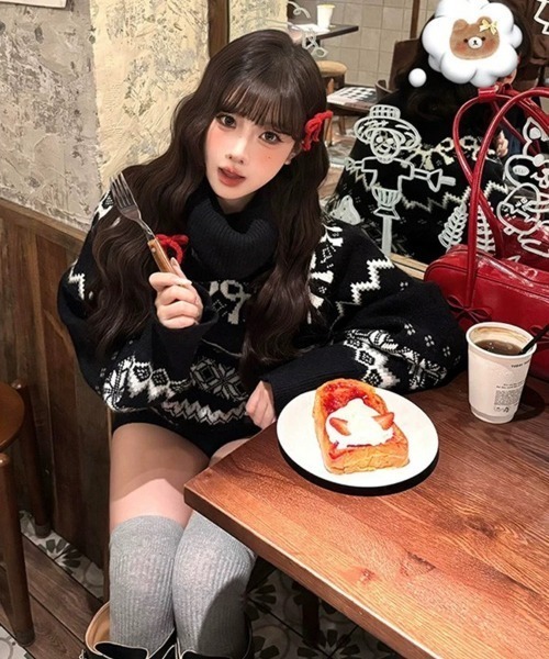 年始特価！ROSEBUD民族柄 長袖ニット セットアップ 年末特価！ROSEBUD民族柄 長袖ニット セットアップ