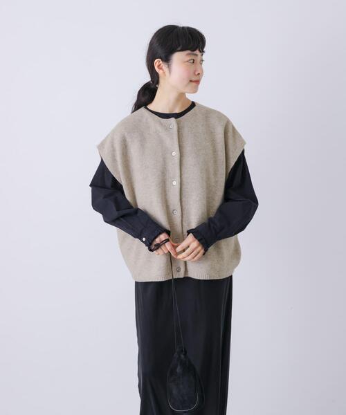 かぐれ（カグレ）の「ハミルトン2WAYベスト（ニット/セーター・レディース・オートミール/チャコールグレー・FREE）」の22枚目の写真