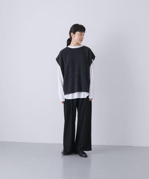 かぐれ（カグレ）の「ハミルトン2WAYベスト（ニット/セーター・レディース・オートミール/チャコールグレー・FREE）」の12枚目の写真