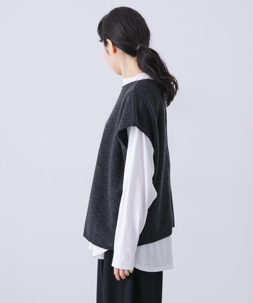 かぐれ（カグレ）の「ハミルトン2WAYベスト（ニット/セーター・レディース・オートミール/チャコールグレー・FREE）」の15枚目の写真
