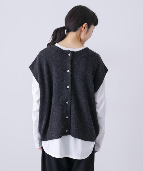 かぐれ（カグレ）の「ハミルトン2WAYベスト（ニット/セーター・レディース・オートミール/チャコールグレー・FREE）」の16枚目の写真