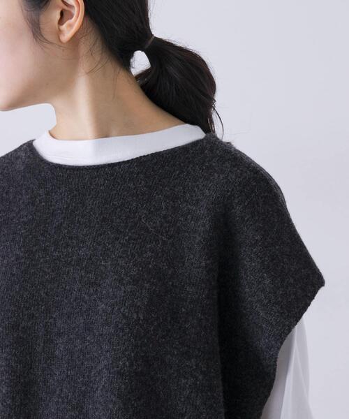 かぐれ（カグレ）の「ハミルトン2WAYベスト（ニット/セーター・レディース・オートミール/チャコールグレー・FREE）」の18枚目の写真