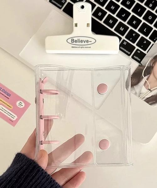 シール帳 クリア ミニ バインダー リフィル10枚付 ミニサイズ クリア