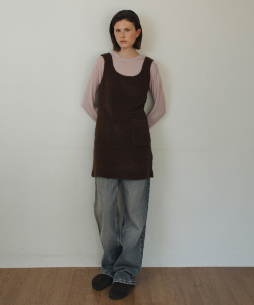 UNNOUT(アナウト)の「FUR VINTAGE DRESS BROWN(ワンピース・レディース・その他・ONE SIZE)」の2枚目の写真