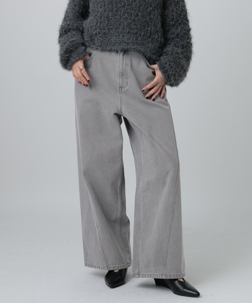 LEPSIM（レプシィム）の「切り替えワイドデニム　608248（デニムパンツ・レディース・ブルー/インディゴブルー/チャコールグレー・MEDIUM/LARGE）」の4枚目の写真