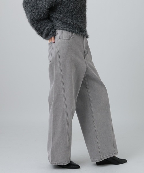 LEPSIM（レプシィム）の「切り替えワイドデニム　608248（デニムパンツ・レディース・ブルー/インディゴブルー/チャコールグレー・MEDIUM/LARGE）」の5枚目の写真