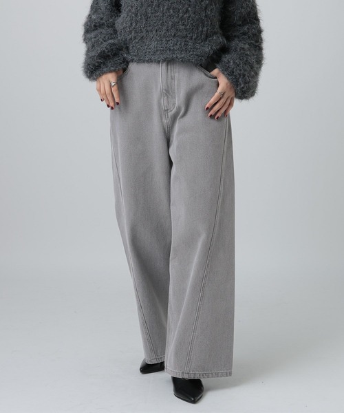 LEPSIM（レプシィム）の「切り替えワイドデニム　608248（デニムパンツ・レディース・ブルー/インディゴブルー/チャコールグレー・MEDIUM/LARGE）」の6枚目の写真